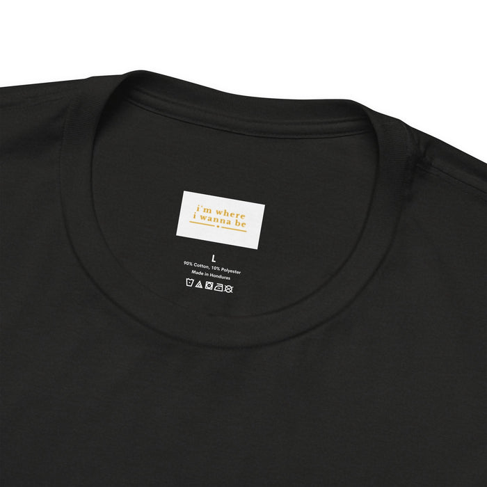 Couples Sunset Beach T‑Shirt — "I'm Where I Wanna Be When I'm With My Wife"