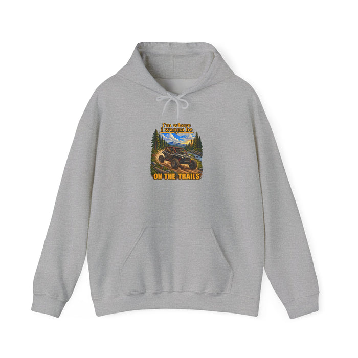 Hoodie - 'Adventure On The Trails' Vintage Bear & Mountain Graphic Hoodie