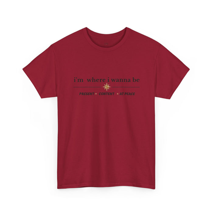 Present • Content • At Peace – Unisex Cotton Graphic Tee