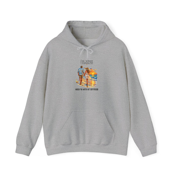 Beach Couple - "With My Boyfriend" Sunset Walk Sweatshirt