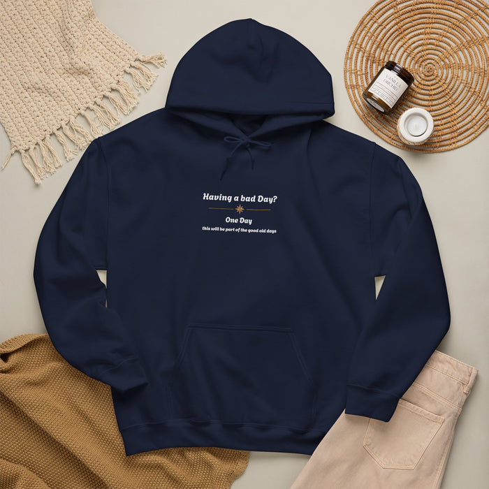 Minimalist Tiny Sunline Hoodie — Subtle Gold Sun Accent