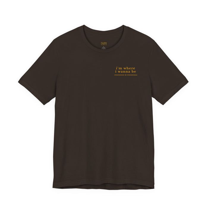 Running Graphic Tee – "I’m Where I Wanna Be When I’m Going the Distance" Scenic Jogger T‑Shirt
