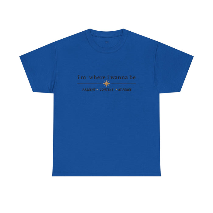 Present • Content • At Peace – Unisex Cotton Graphic Tee