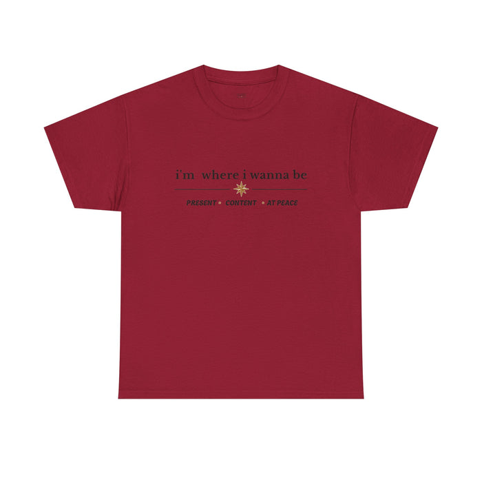 Present • Content • At Peace – Unisex Cotton Graphic Tee