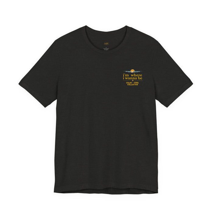 "I'm Where I Wanna Be" Retro Sunset Pocket Tee