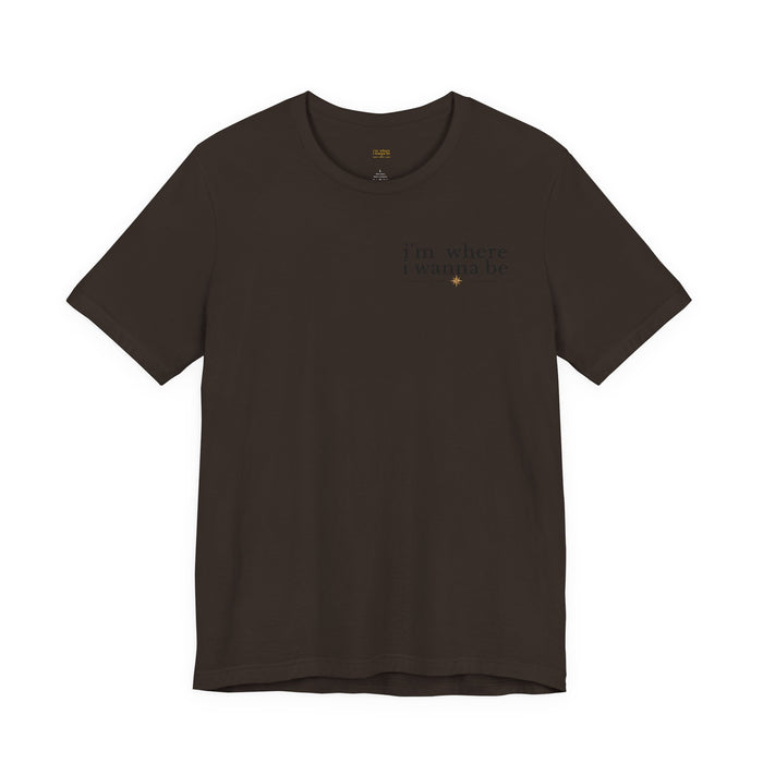 Couple Beach T‑Shirt — "I'm Where I Wanna Be When I'm With My Girlfriend" Sunset Tee