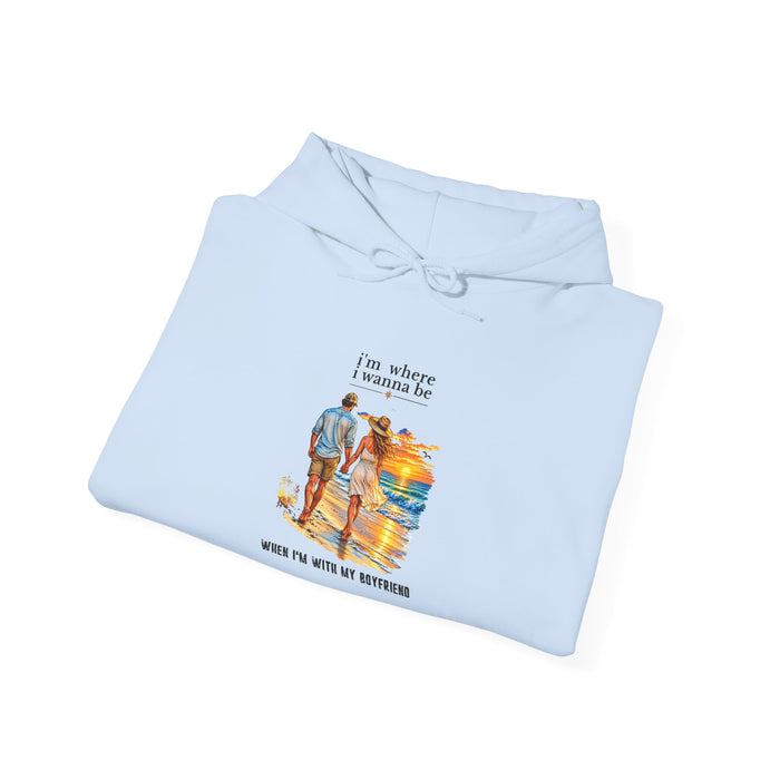 Beach Couple - "With My Boyfriend" Sunset Walk Sweatshirt