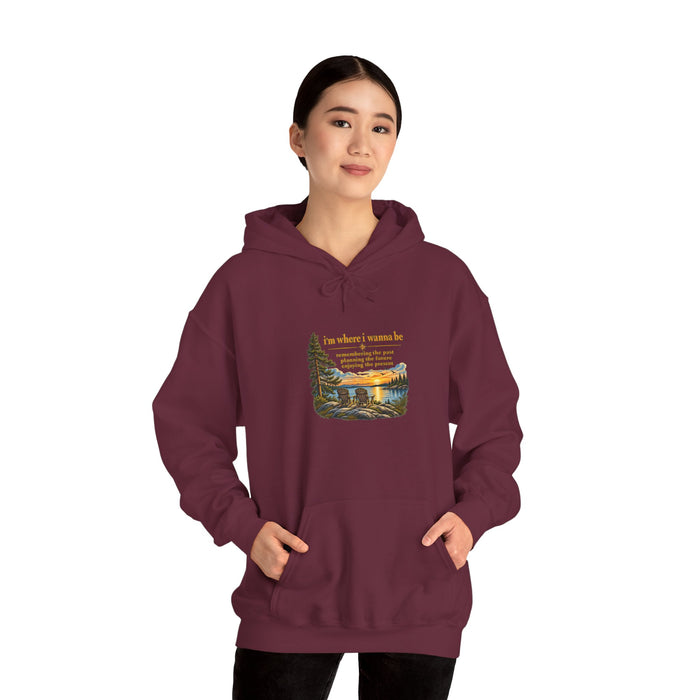 Hoodie — Inspirational Lakeside Sunset Design (“his heart” quote)