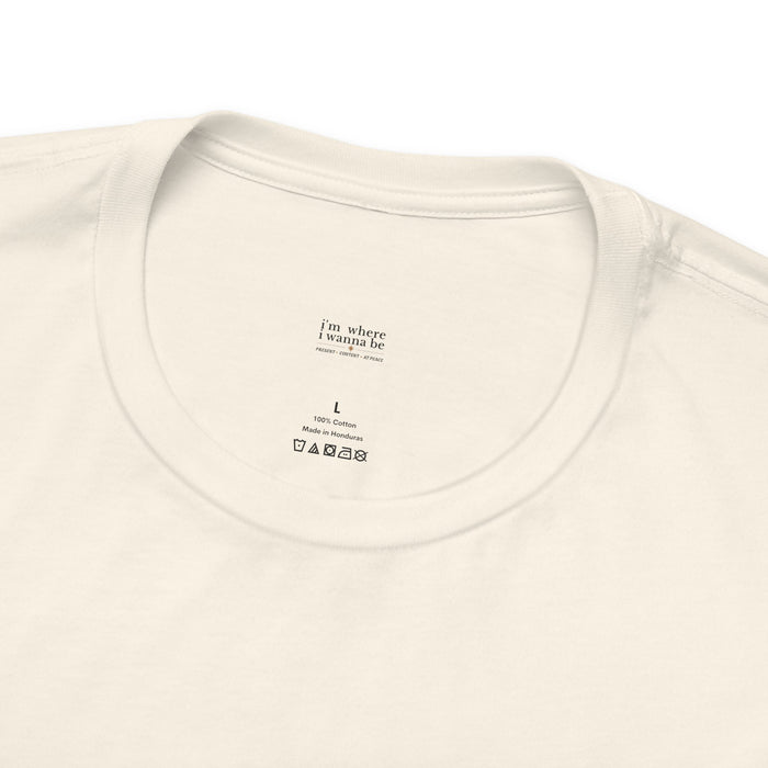 “I’m Where I Wanna Be” Inspirational Tee – Remembering Past, Planning Future, Enjoying Present