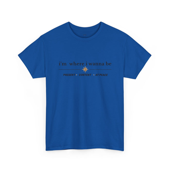 Present • Content • At Peace – Unisex Cotton Graphic Tee