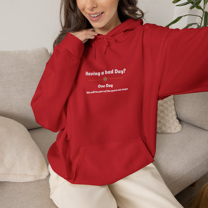 Minimalist Tiny Sunline Hoodie — Subtle Gold Sun Accent