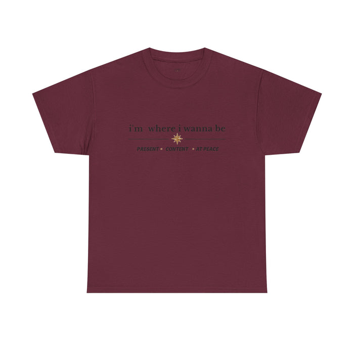 Present • Content • At Peace – Unisex Cotton Graphic Tee