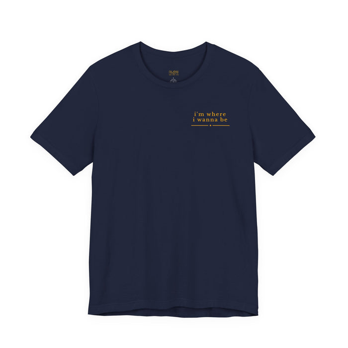 Running Graphic Tee – "I’m Where I Wanna Be When I’m Going the Distance" Scenic Jogger T‑Shirt
