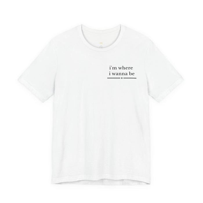 'i’m where i wanna be' Minimalist White Tee