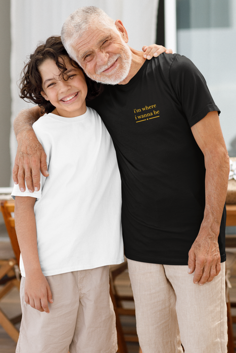 Grandkids Fishing Tee — "I'm Where I Wanna Be When I'm With My Grandkids" Grandpa Shirt