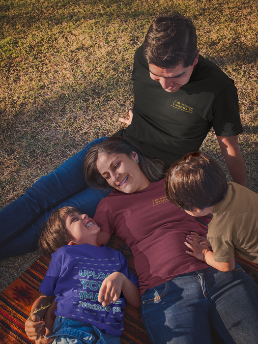 Family Tee — “I’m Where I Wanna Be When I’m With My Family” Sunset Graphic T-Shirt