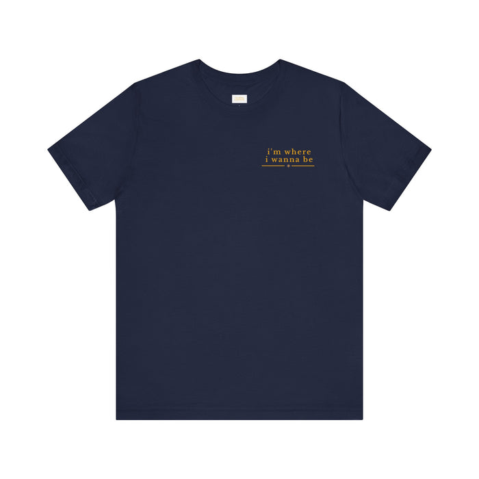 Couples Sunset Beach T‑Shirt — "I'm Where I Wanna Be When I'm With My Wife"