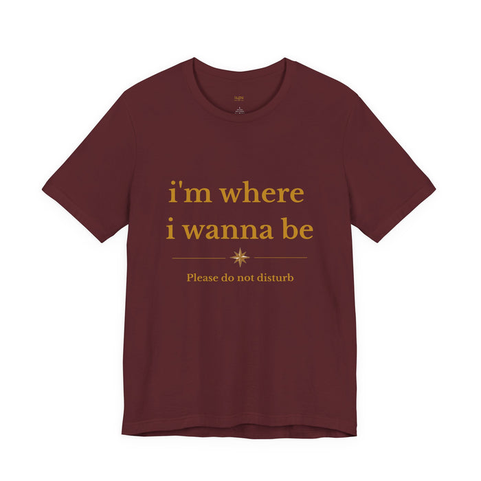 "i'm where i wanna be" Please do not disturb Relaxed Graphic Tee – Minimal Positive Vibes T-Shirt