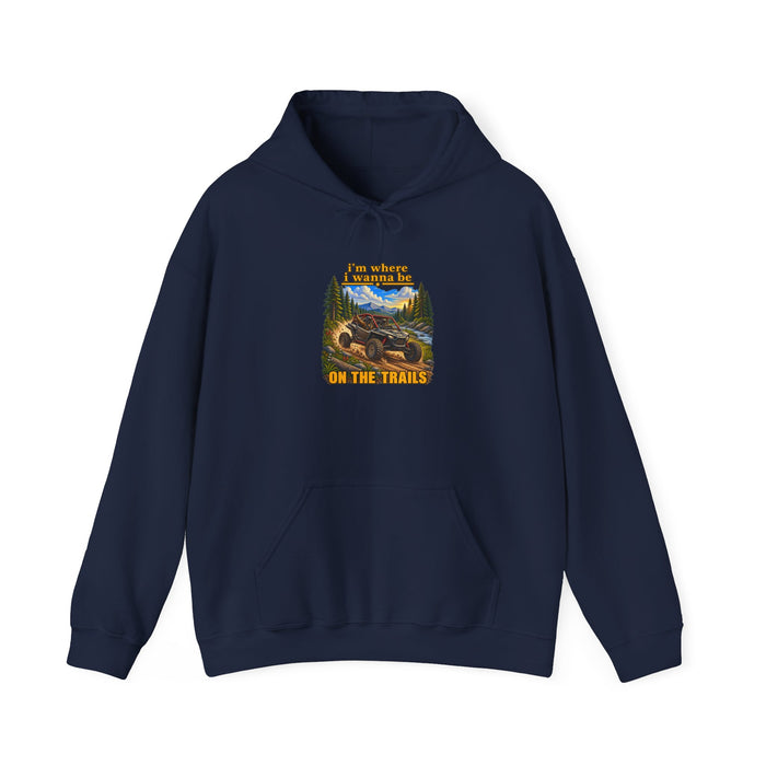 Hoodie - 'Adventure On The Trails' Vintage Bear & Mountain Graphic Hoodie