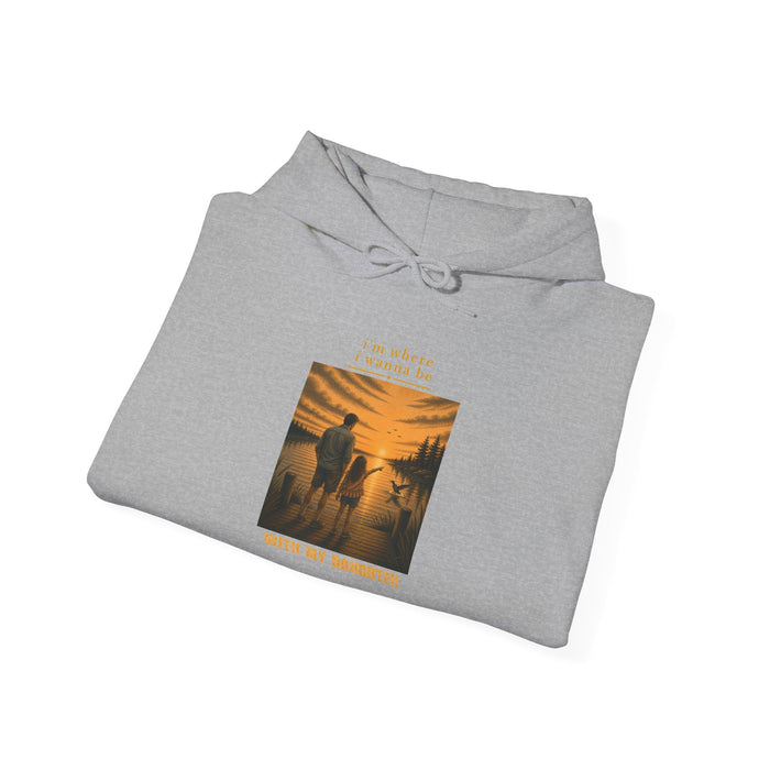 Hoodie: 'I’ll Always Be With My Daughter' Sunset Silhouette Pullover