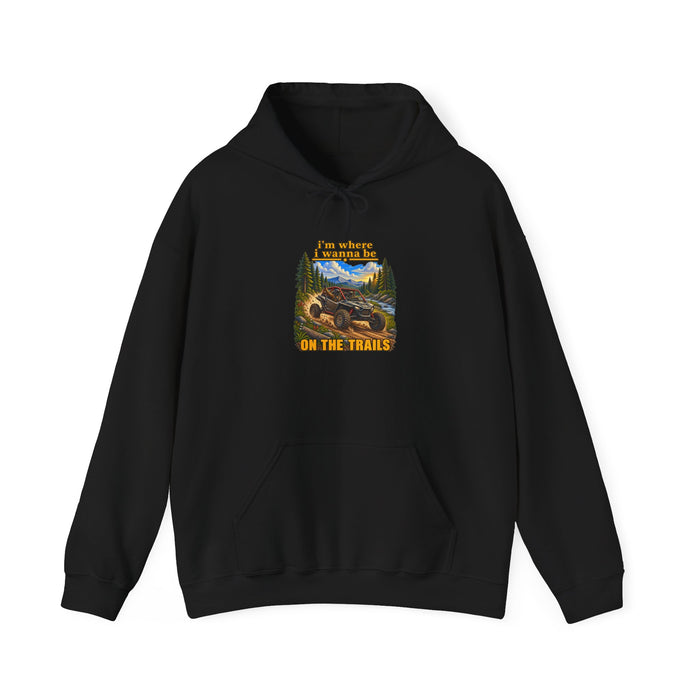 Hoodie - 'Adventure On The Trails' Vintage Bear & Mountain Graphic Hoodie