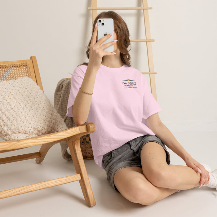 T‑Shirt — “I’m Where I Wanna Be” Sunset Pocket Tee