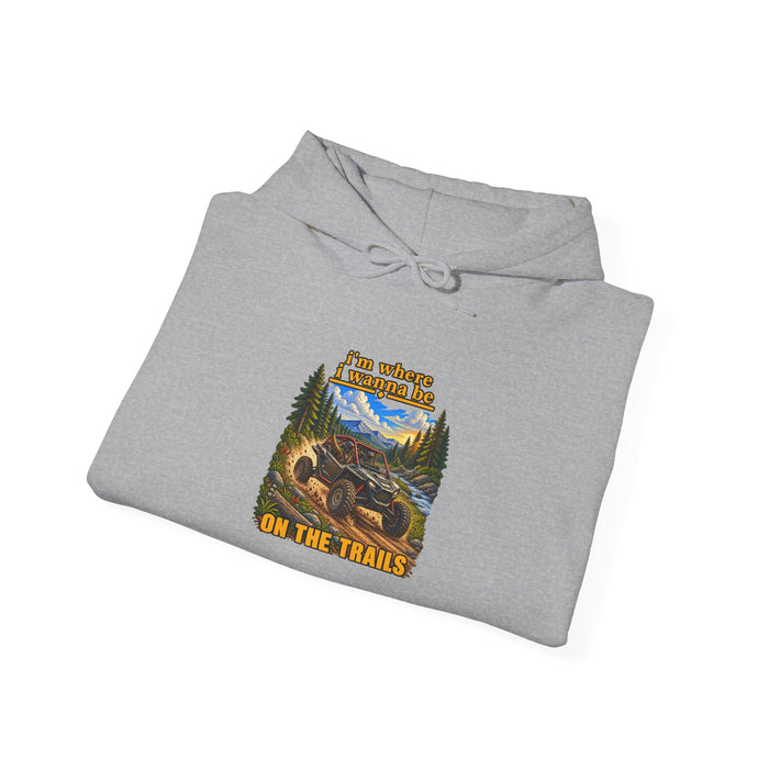 Hoodie - 'Adventure On The Trails' Vintage Bear & Mountain Graphic Hoodie