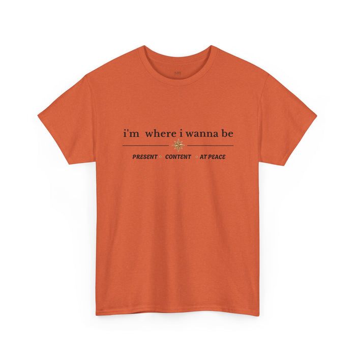 Present • Content • At Peace – Unisex Cotton Graphic Tee