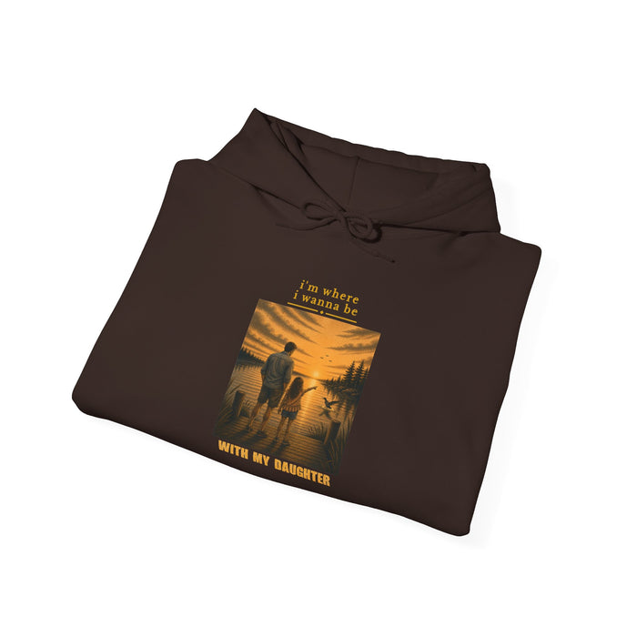 Hoodie: 'I’ll Always Be With My Daughter' Sunset Silhouette Pullover