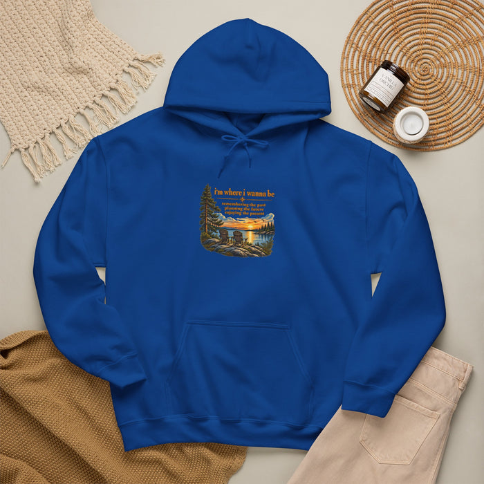Hoodie — Inspirational Lakeside Sunset Design (“his heart” quote)