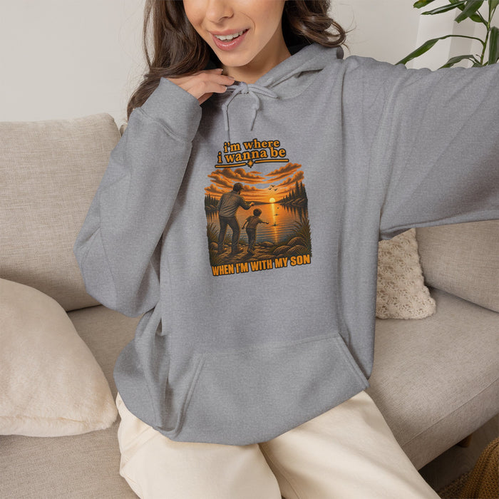 Hoodie: 'I'm a Grampa, What's Your Superpower?' Grandpa Retro Sunset Graphic Hoodie