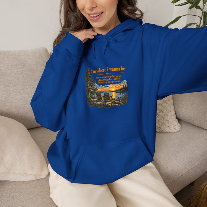 Hoodie — Inspirational Lakeside Sunset Design (“his heart” quote)