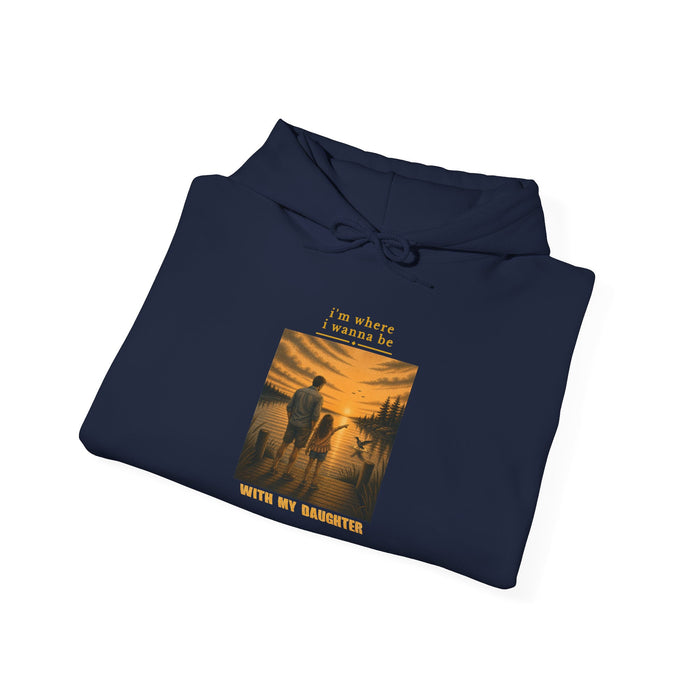 Hoodie: 'I’ll Always Be With My Daughter' Sunset Silhouette Pullover