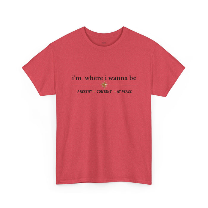 Present • Content • At Peace – Unisex Cotton Graphic Tee