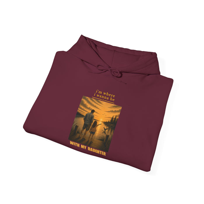 Hoodie: 'I’ll Always Be With My Daughter' Sunset Silhouette Pullover