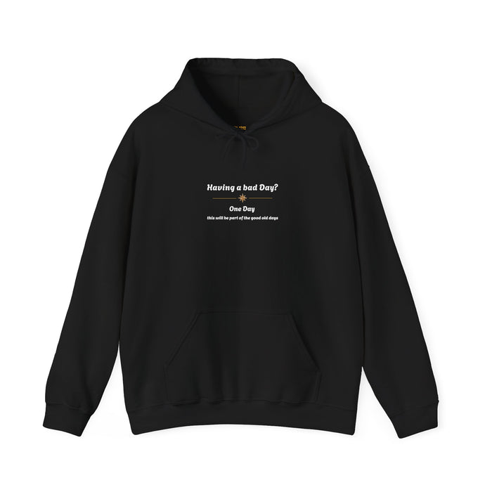Minimalist Tiny Sunline Hoodie — Subtle Gold Sun Accent