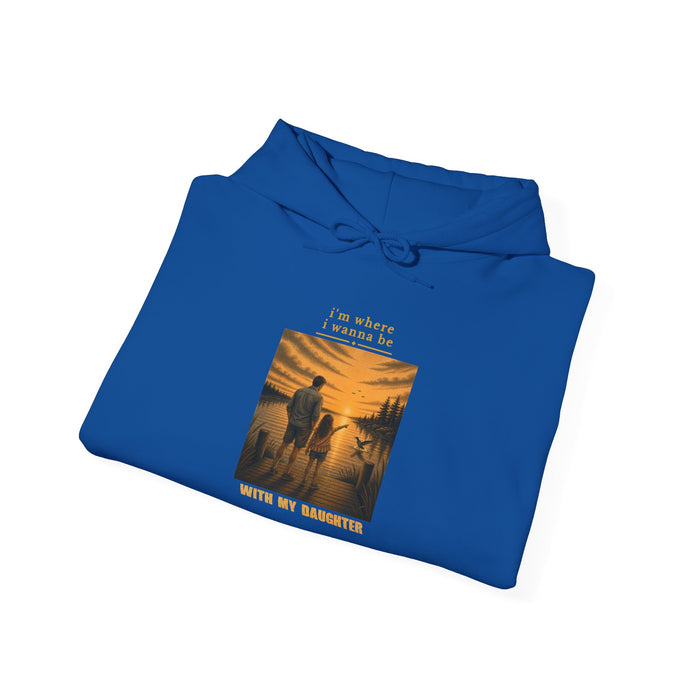 Hoodie: 'I’ll Always Be With My Daughter' Sunset Silhouette Pullover