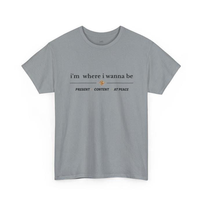 Present • Content • At Peace – Unisex Cotton Graphic Tee