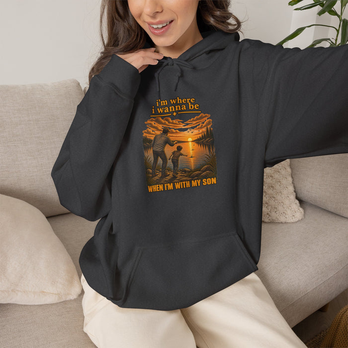 Hoodie: 'I'm a Grampa, What's Your Superpower?' Grandpa Retro Sunset Graphic Hoodie