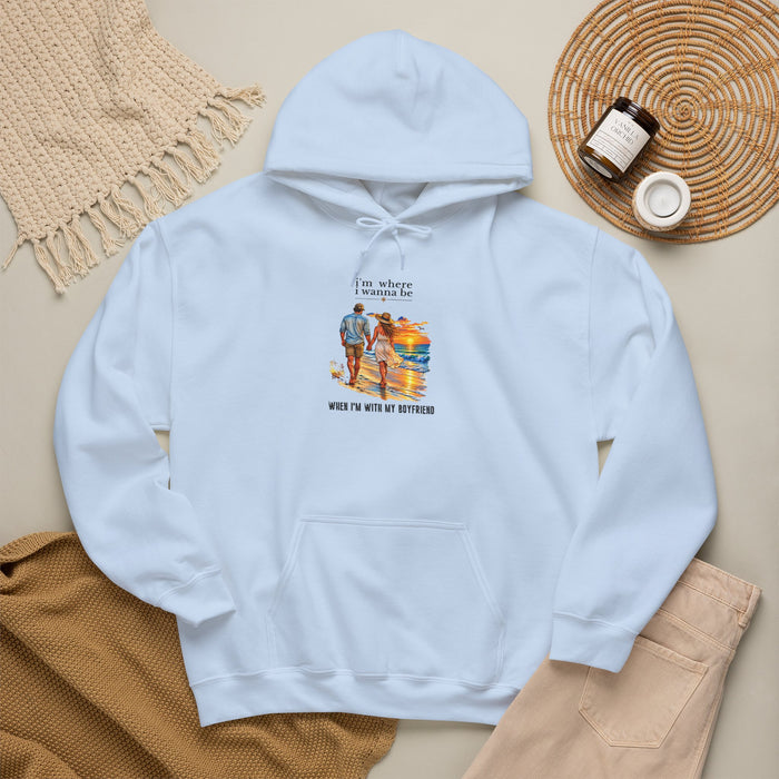 Beach Couple - "With My Boyfriend" Sunset Walk Sweatshirt